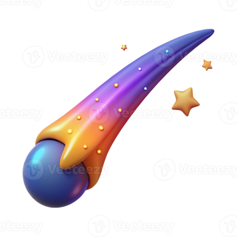 stunning modern Colorful 3D Comet Illustration genuine png