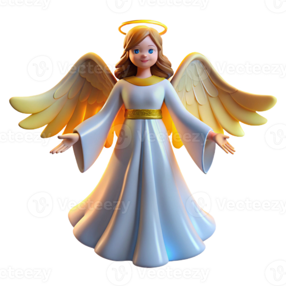 dramatic rustic 3D Render Angel Illustration Festive, Whimsical, and Divine 4K png