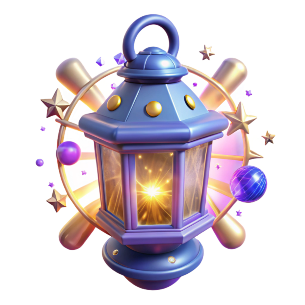 Enchanted Lantern Magical 3D Render png