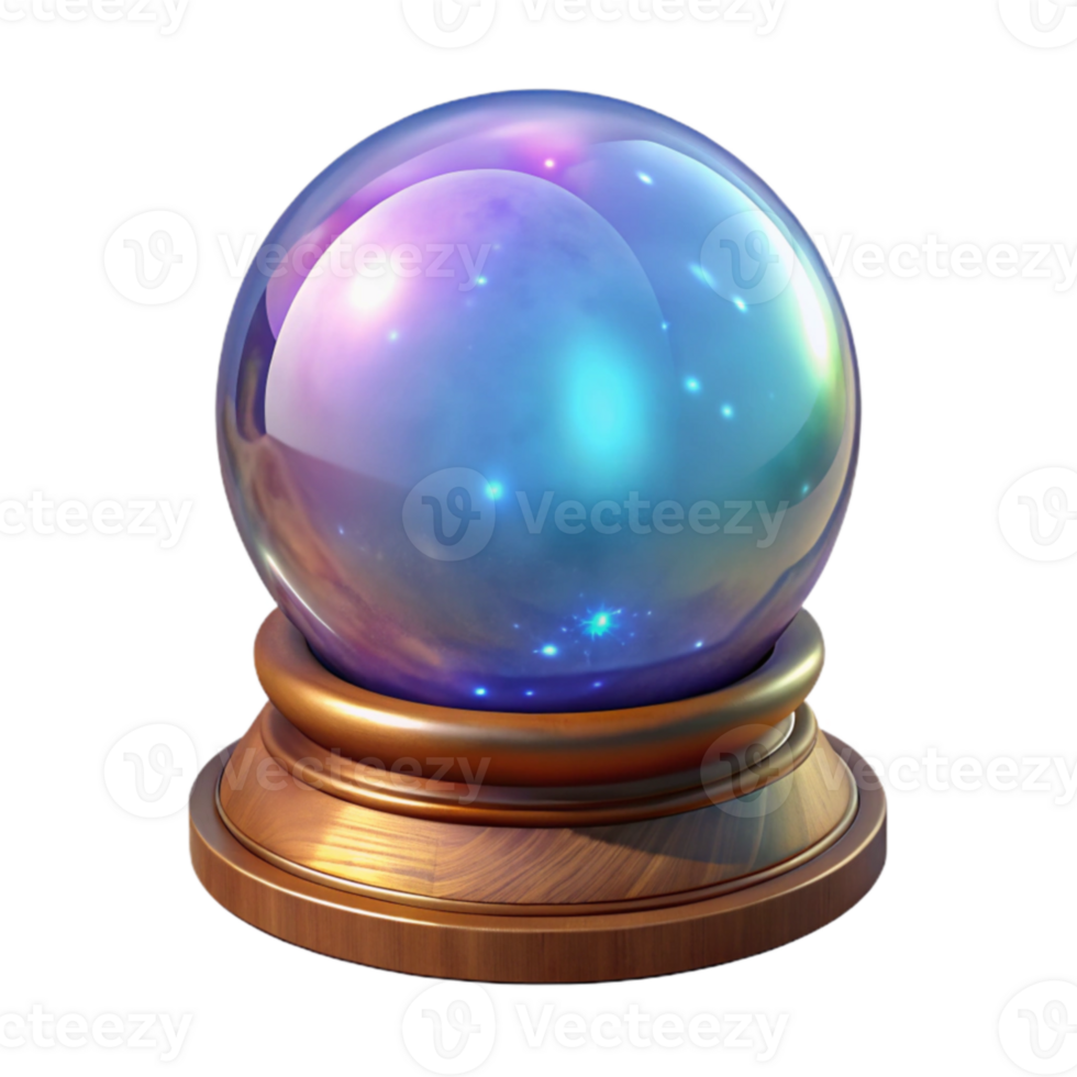 dramatic classic Mystic Crystal Ball 3D Render detailed png