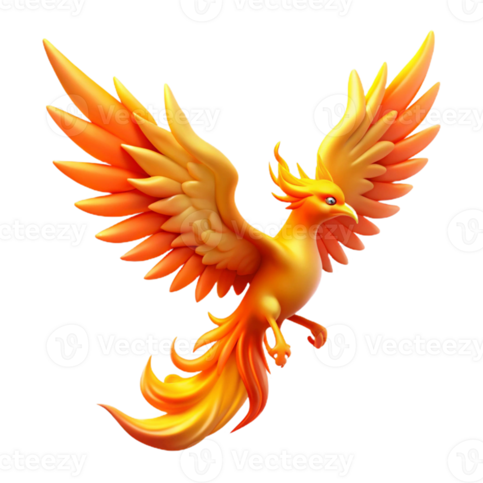 beautiful minimalist 3D Render of a Mythical Phoenix exclusive png