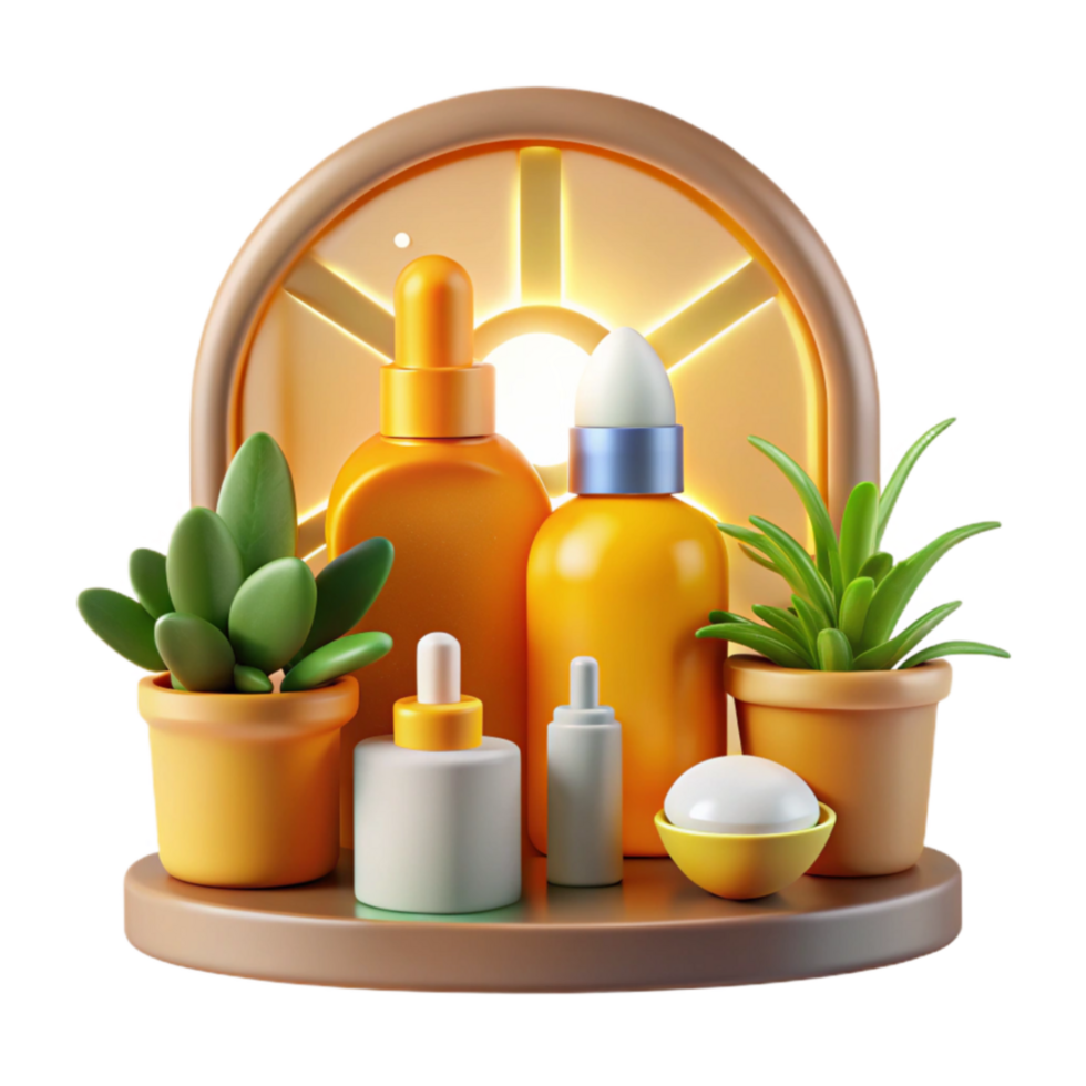 Serene Skincare Routine Botanicals Beauty Products png