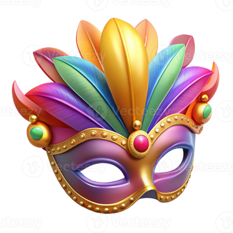 beautiful vintage Vibrant Carnival Mask 3D Illustration original png