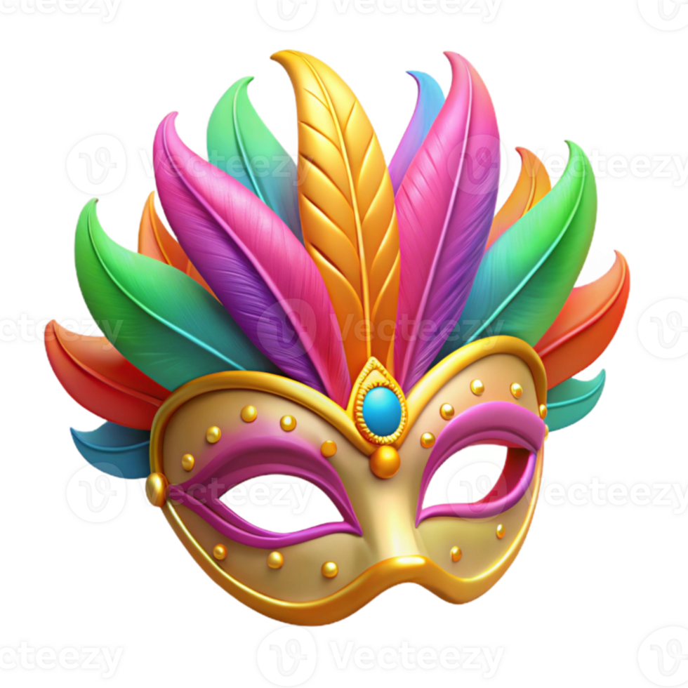 serene abstract Colorful Carnival Mask 3D Illustration high quality png
