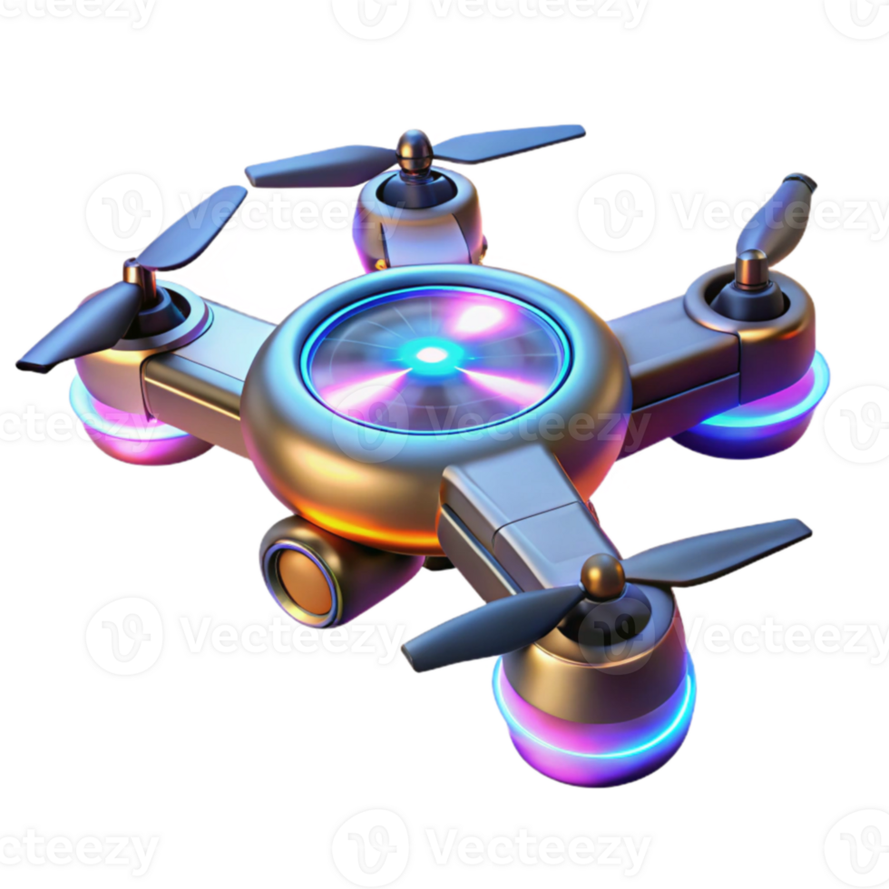 wonderful classic Futuristic Drone 3D Render high resolution png