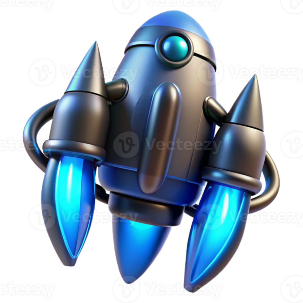 wonderful minimalist 3D Rocket Illustration Futuristic Spaceship Design premium png