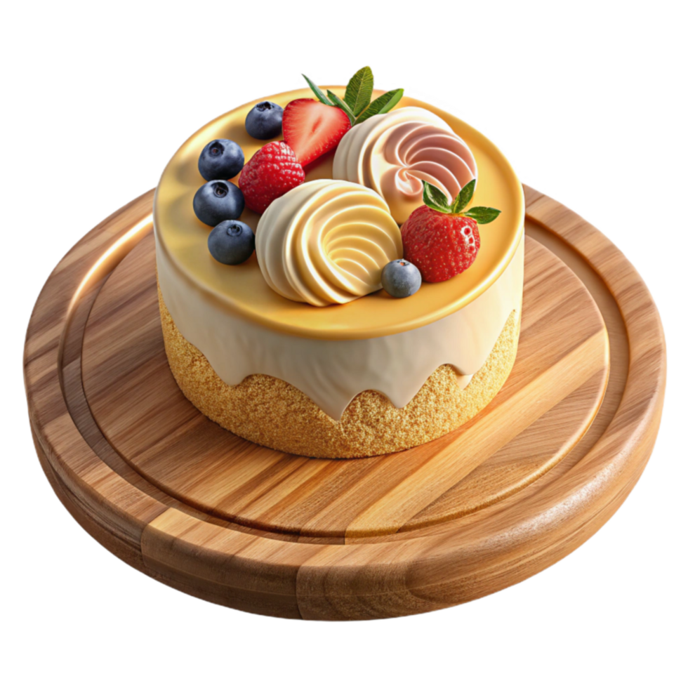 Delicious Cake with Berries Meringues png
