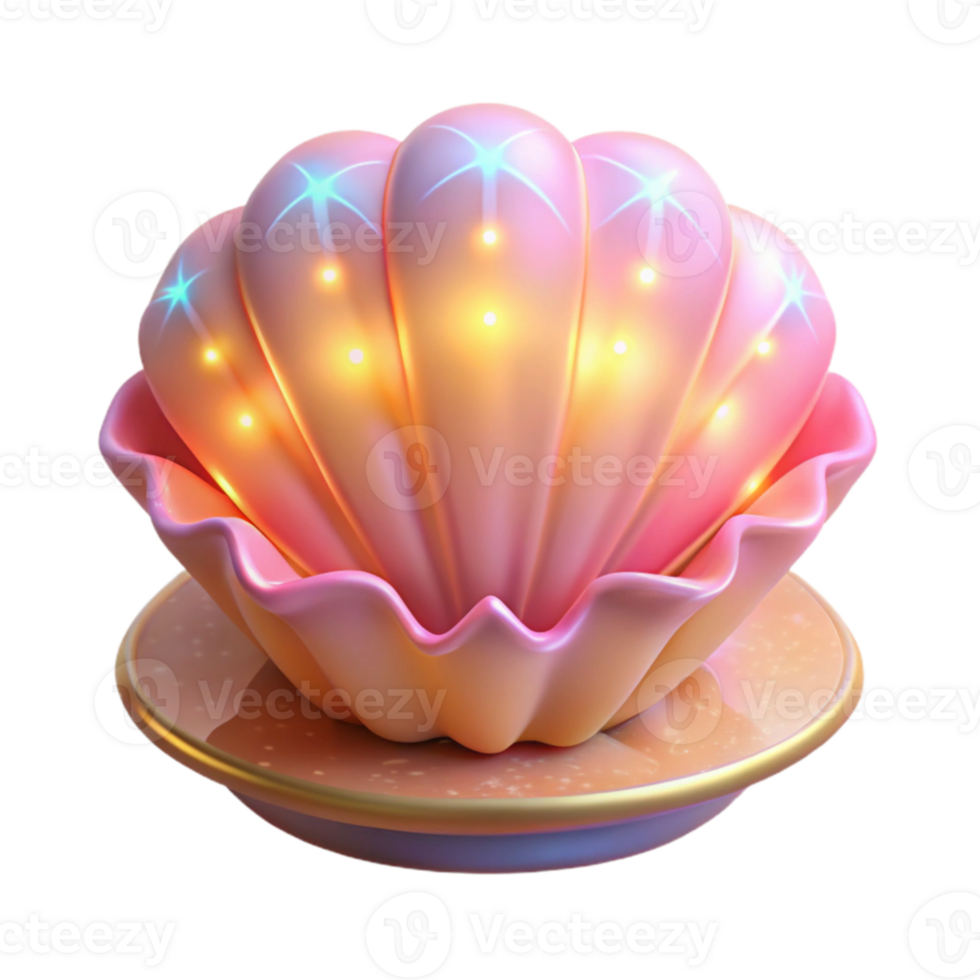 impressive rustic Luminous Seashell 3D Render professional png