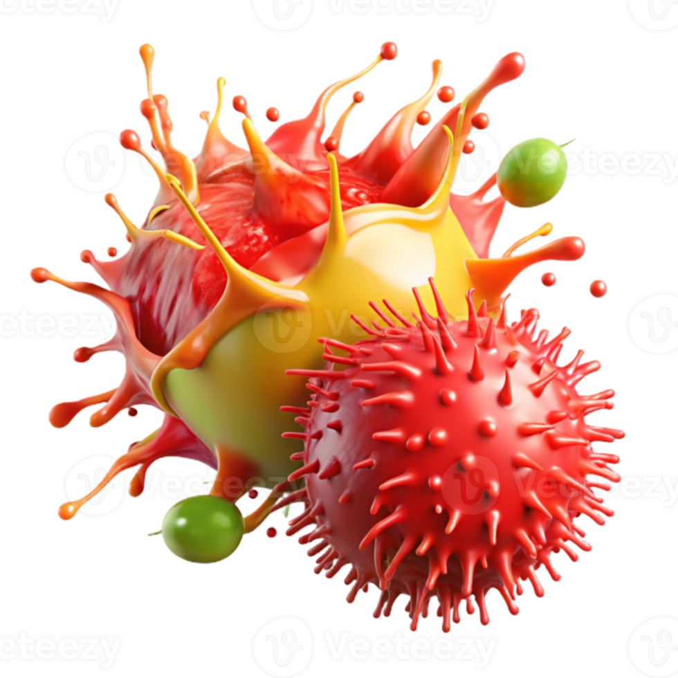 Abstract Colorful Splashes Cellular Structures and Dynamic Fluids png