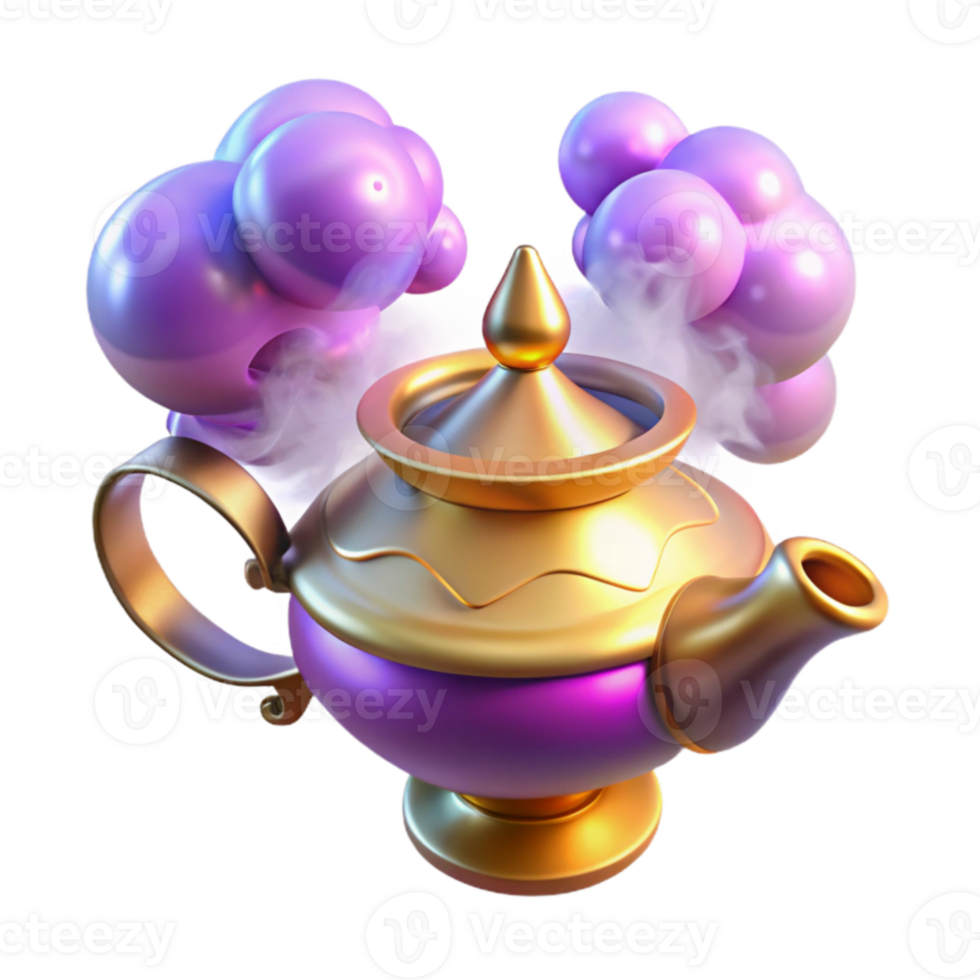 elegant modern 3D Render Magic Lamp Illustration original png