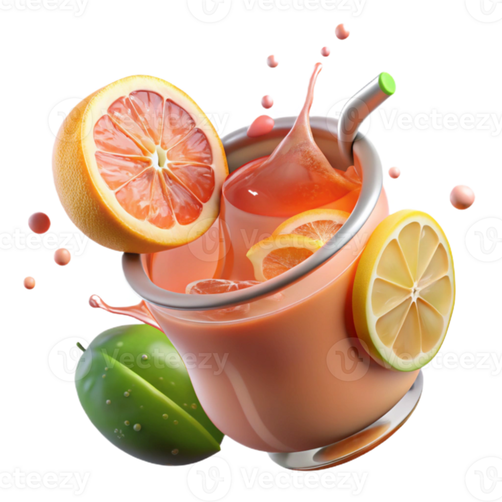Citrus Burst Refreshing Fruit Smoothie Recipe png
