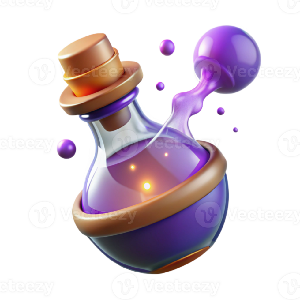 serene minimalist Purple Potion 3D Render high quality png
