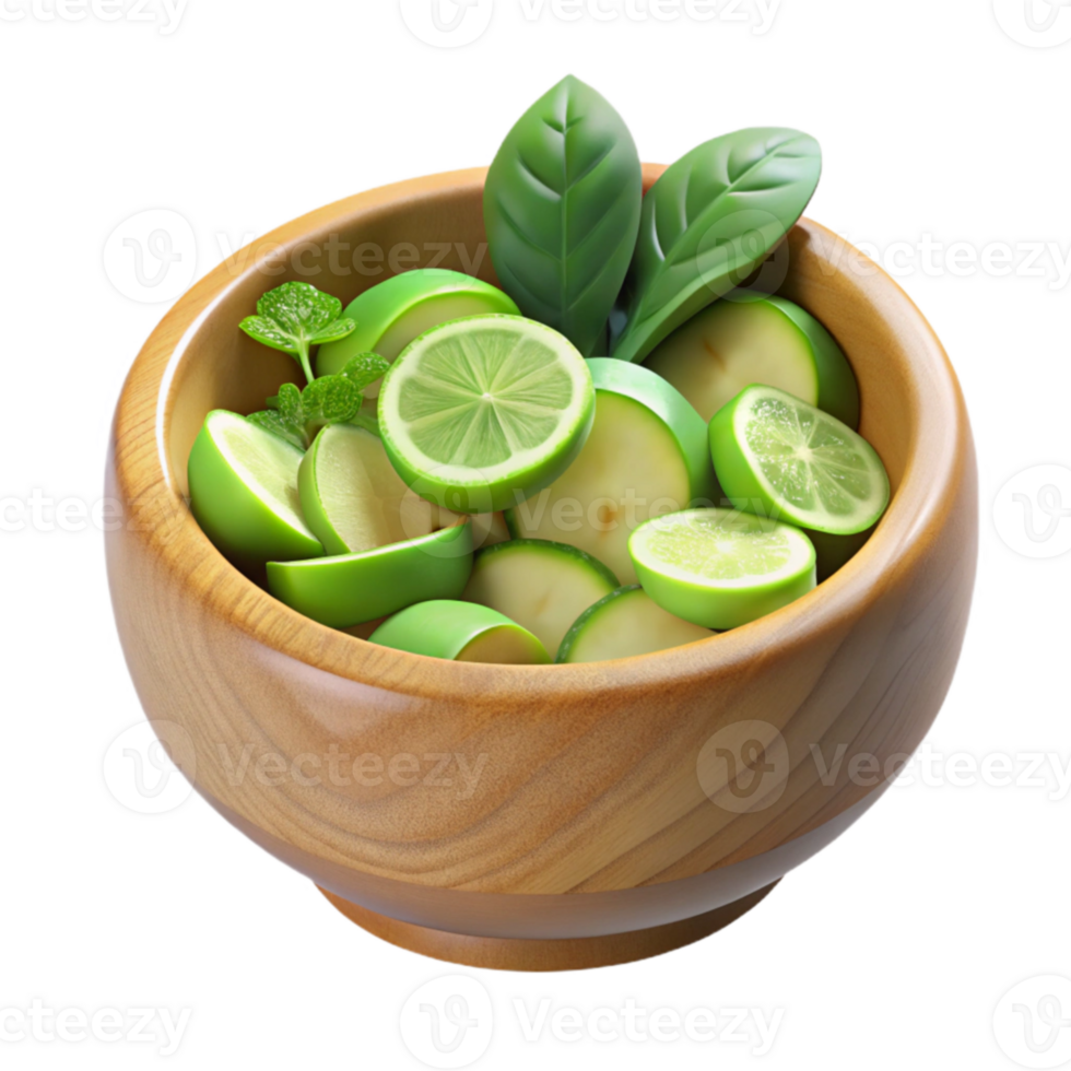 Refreshing Green Citrus Apple Bowl png