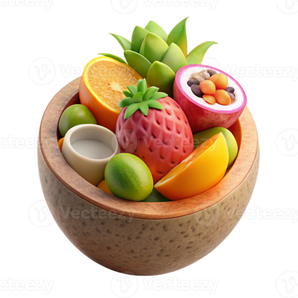 Tropical Fruit Bowl A Delicious Blend of Summer Flavors png