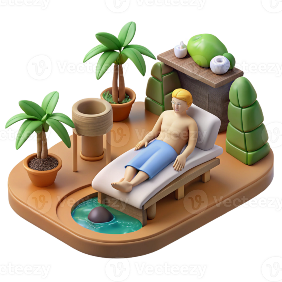 Relaxing Spa Day Tropical Getaway png
