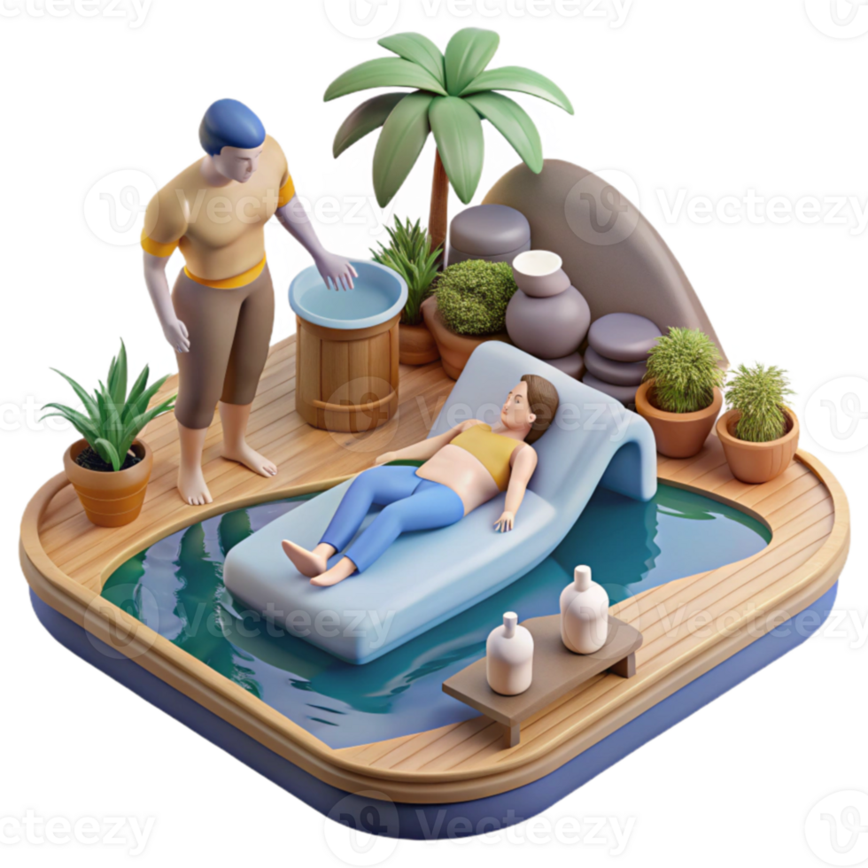 Relaxing Spa Day Tranquil Poolside Treatment png