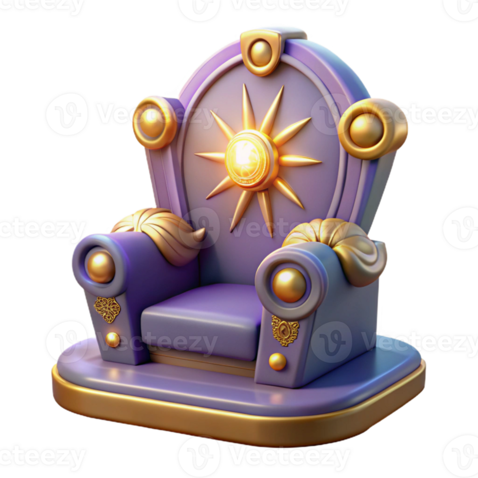 beautiful classic 3D Render of Regal Throne Chair authentic png