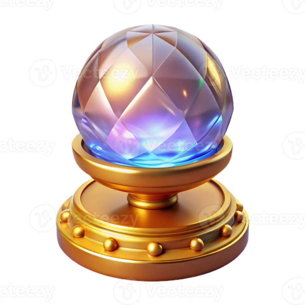 wonderful artistic Glowing Crystal Ball 3D Render premium png