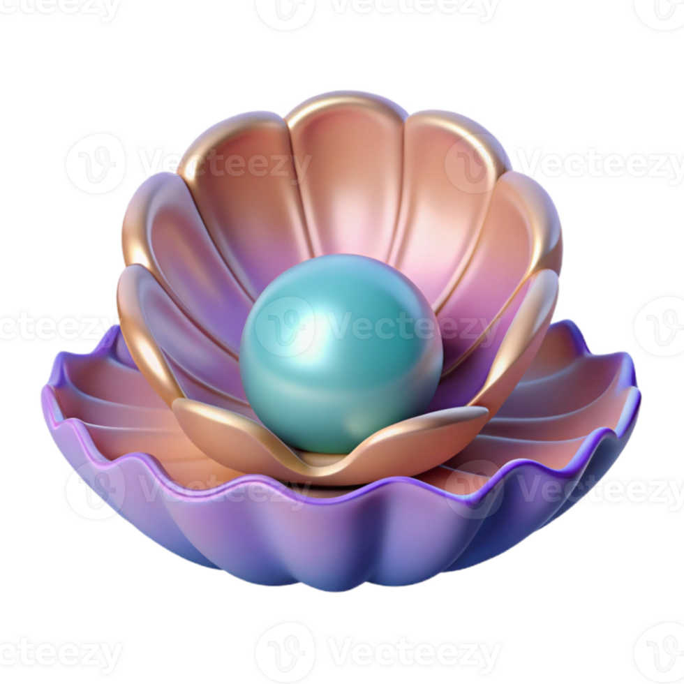 magnificent creative 3D Render of Pearl in Shell detailed png