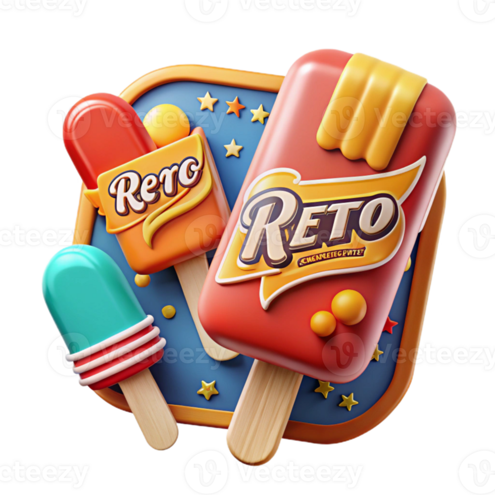 Retro Ice Pops Summer Treats, Sweet Design png