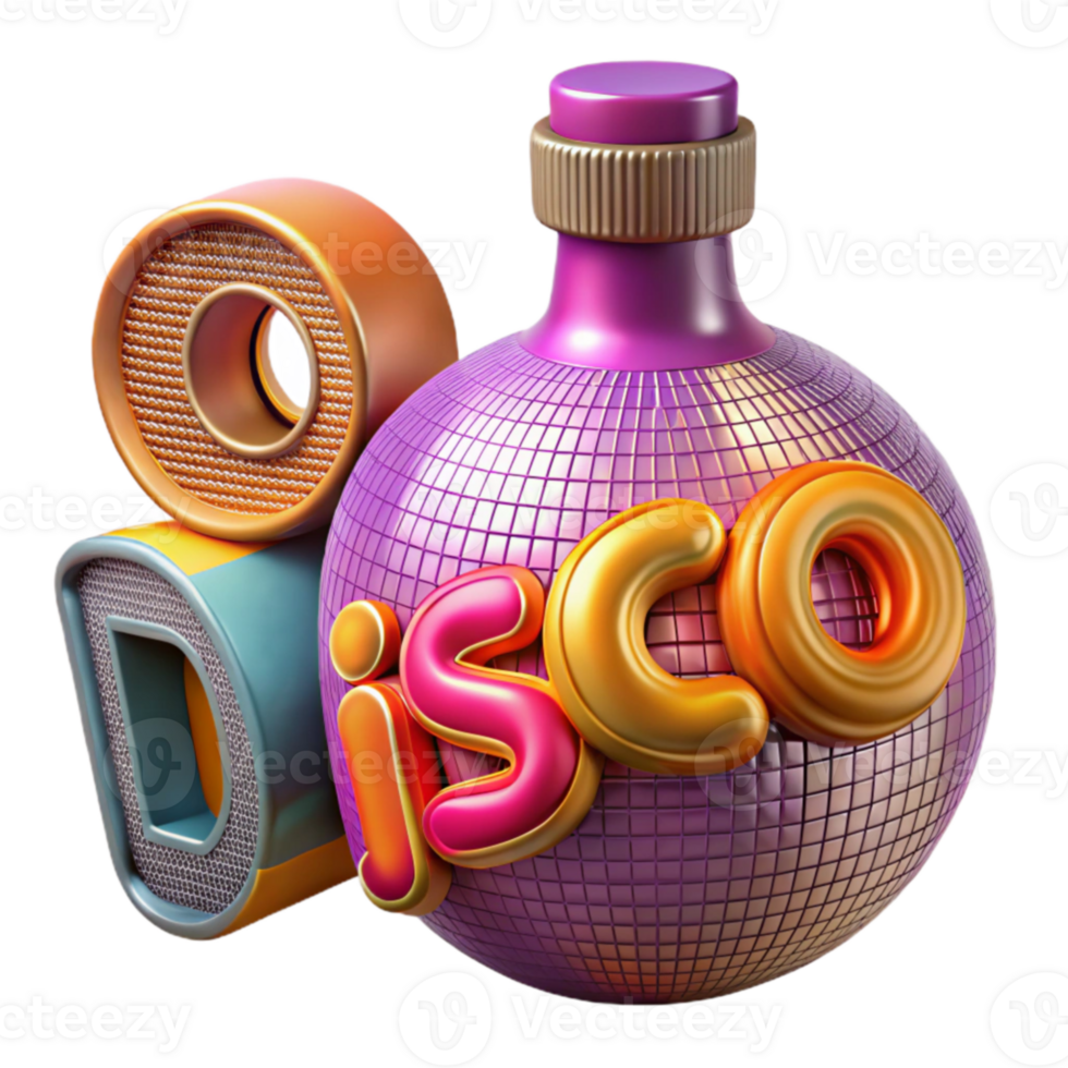Disco Ball 3D Render Colorful, Fun, Party png