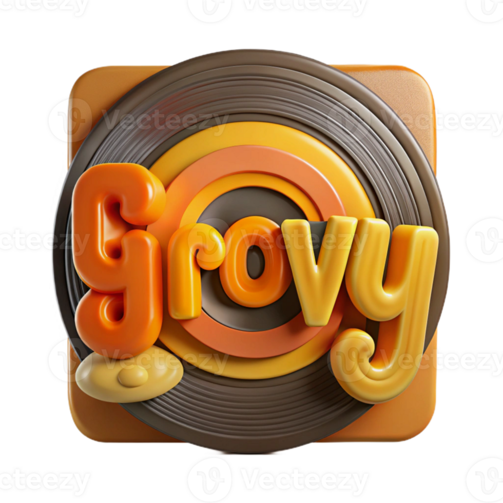 Groovy Retro Vibes 70s Style Design png