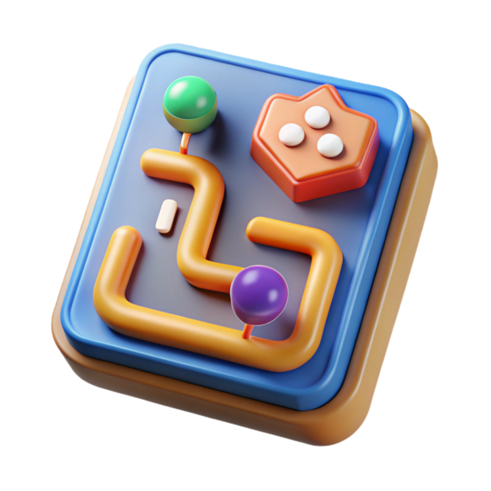 3D Maze Game App Icon Design png