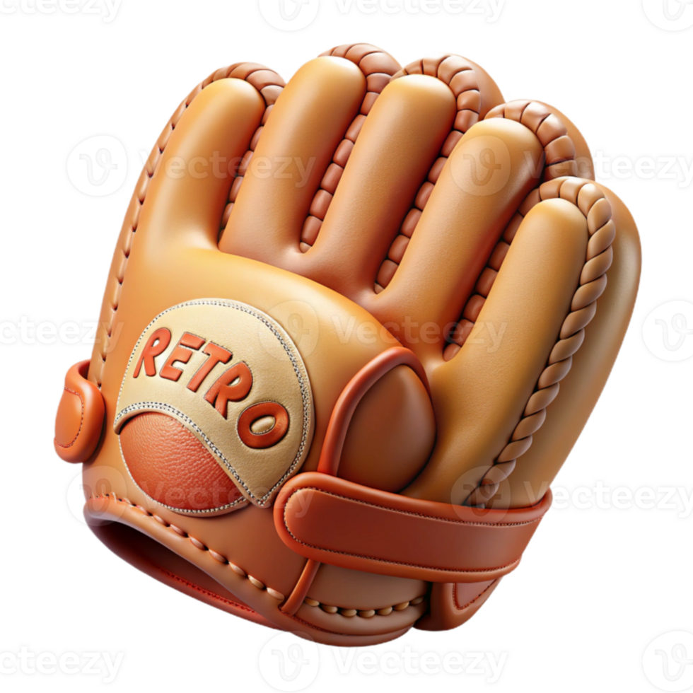 Retro Baseball Glove Vintage Leather Design png