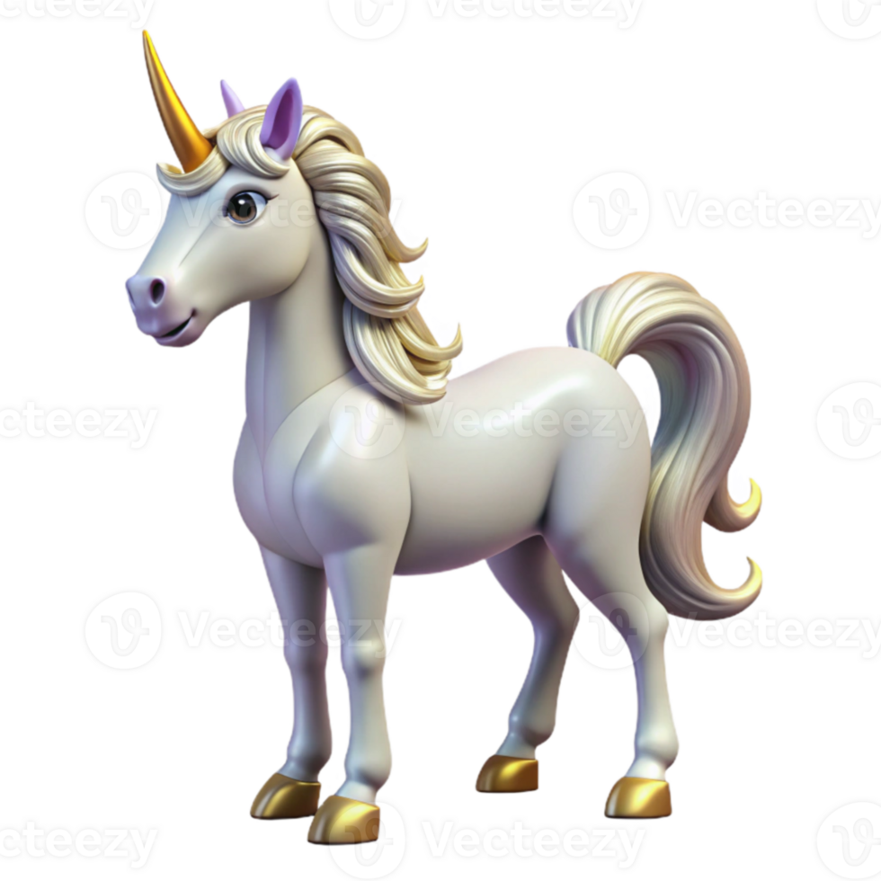 extraordinary minimalist 3D Render of a Cute Unicorn premium png