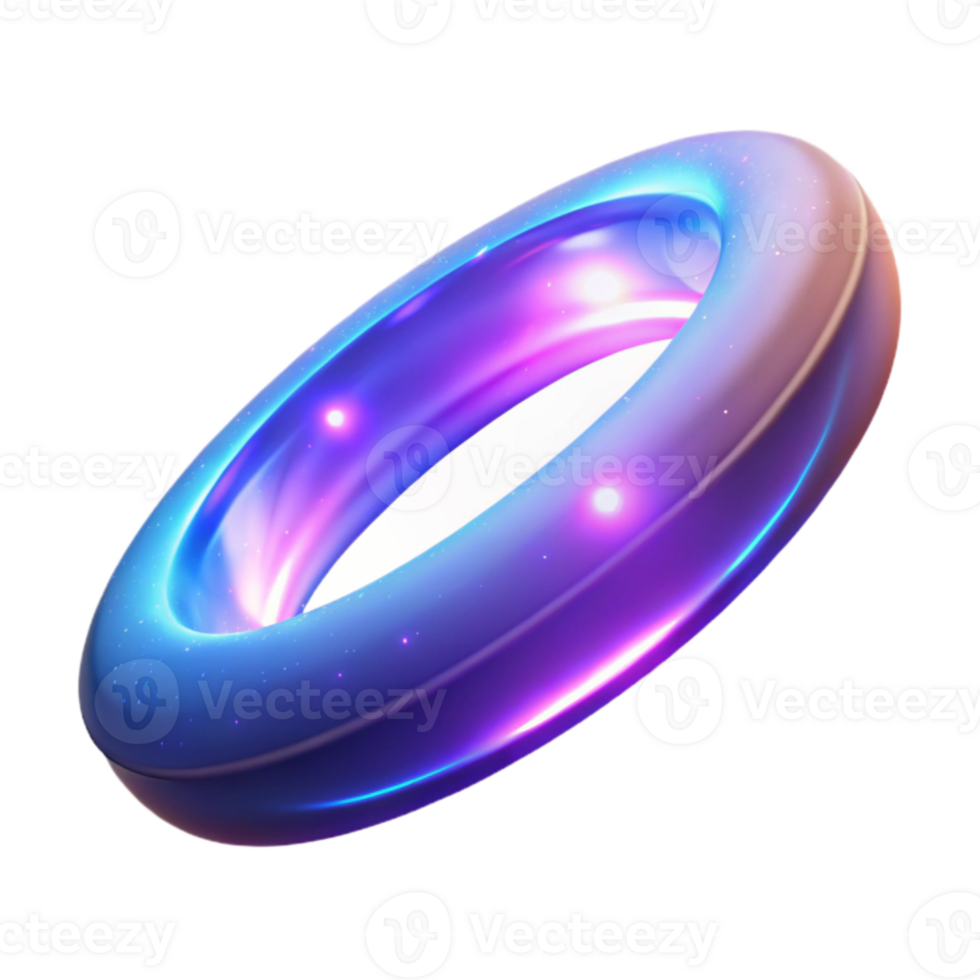 dramatic artistic Glowing Purple Blue 3D Ring Abstract Background genuine png
