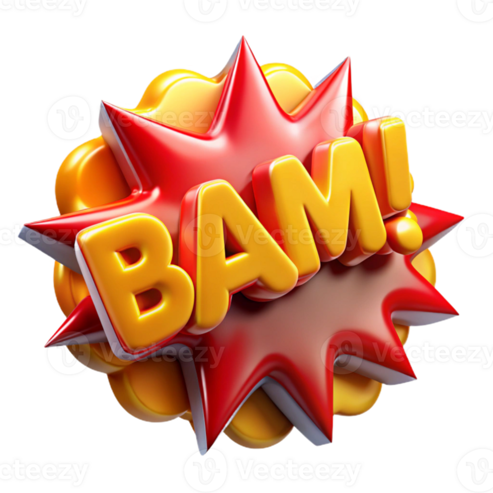 Dynamic 3D Exploding BAM Effect png