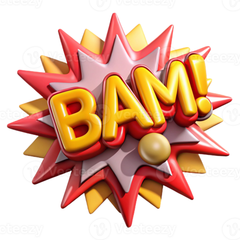 3D Cartoon BAM Explosion Effect png