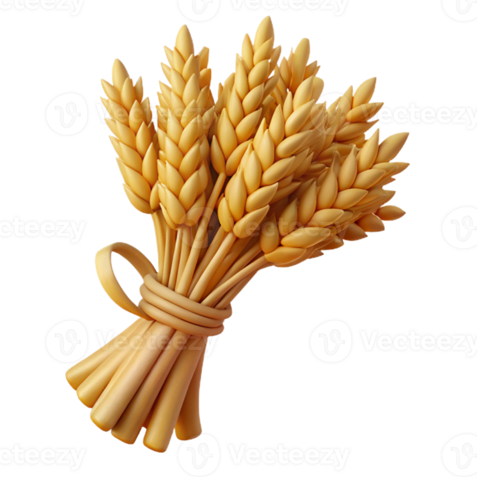 elegant modern 3D Render Wheat Sheaf Illustration professional png