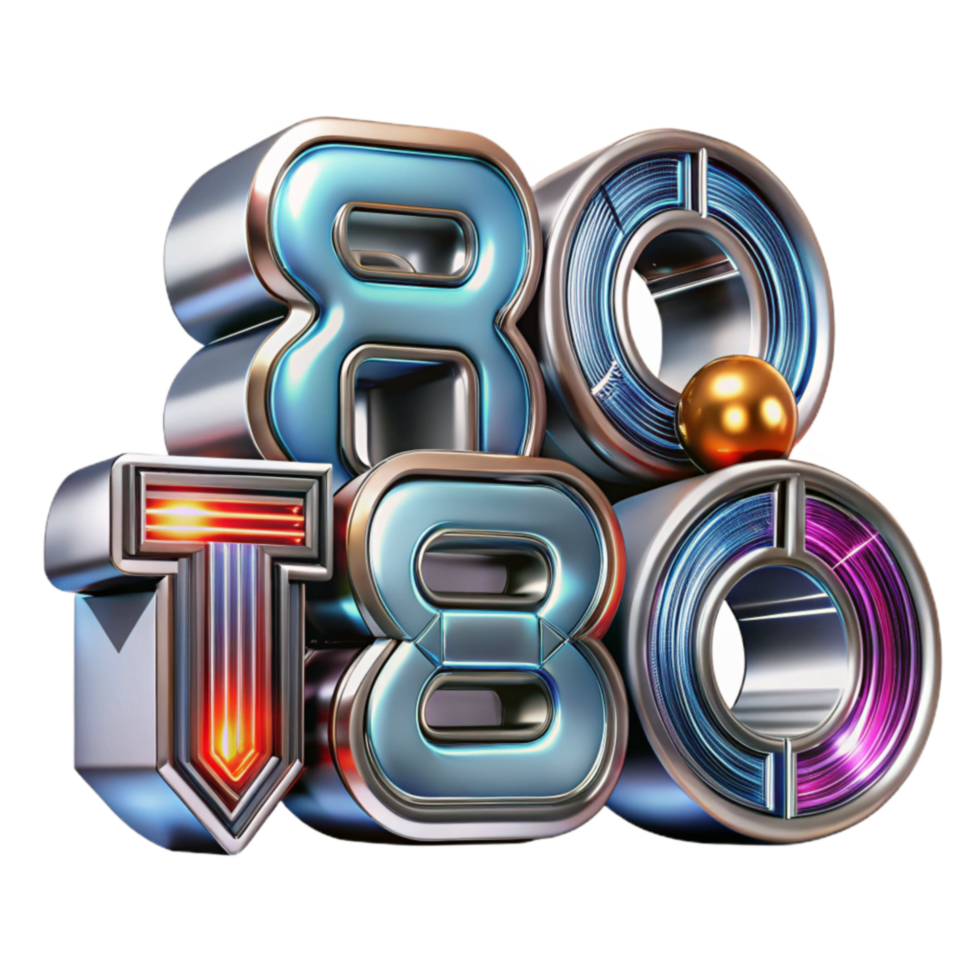 Retro 80s Style 3D Design Elements png