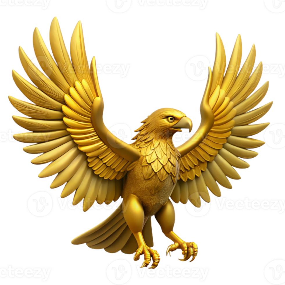 beautiful contemporary Golden Eagle 3D Render detailed png