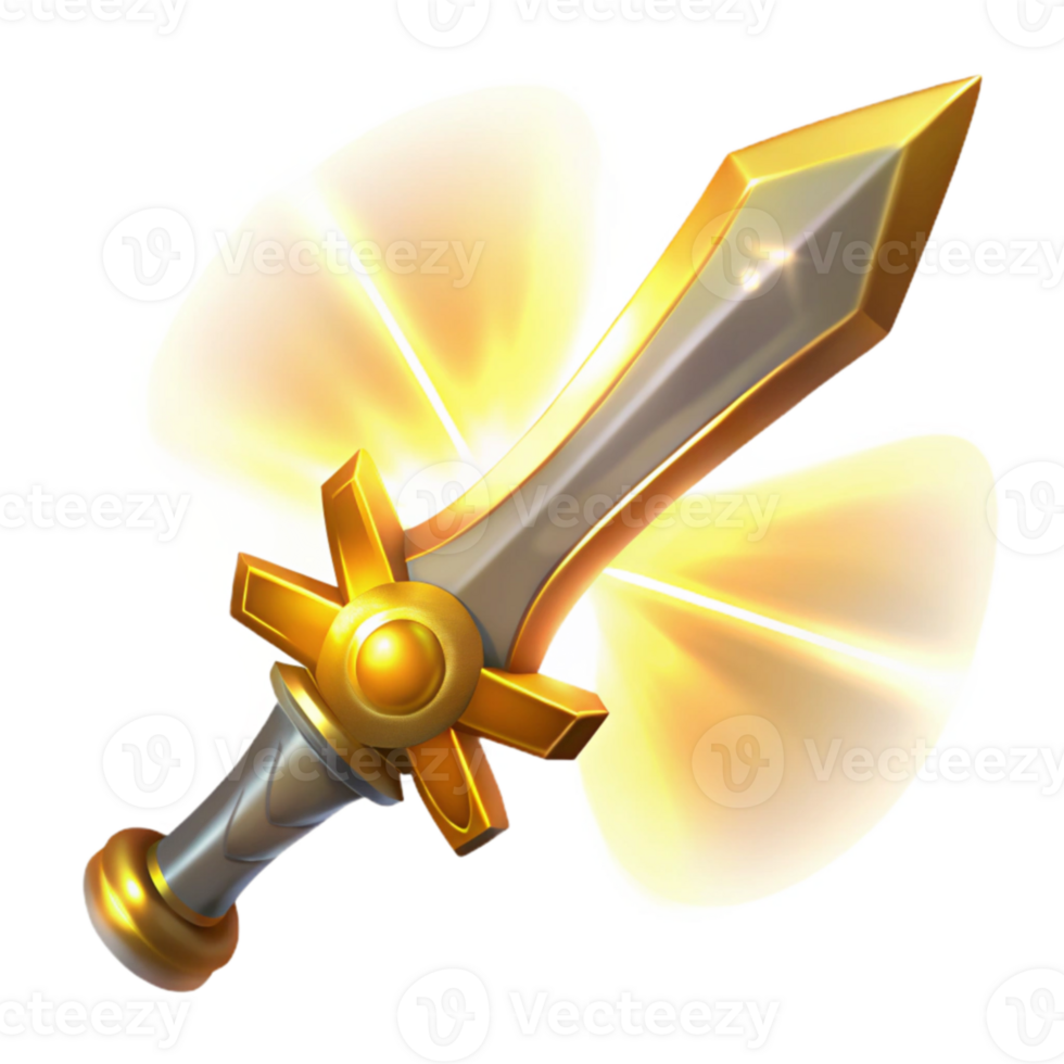 serene contemporary Radiant Sword Game Asset Illustration high resolution png