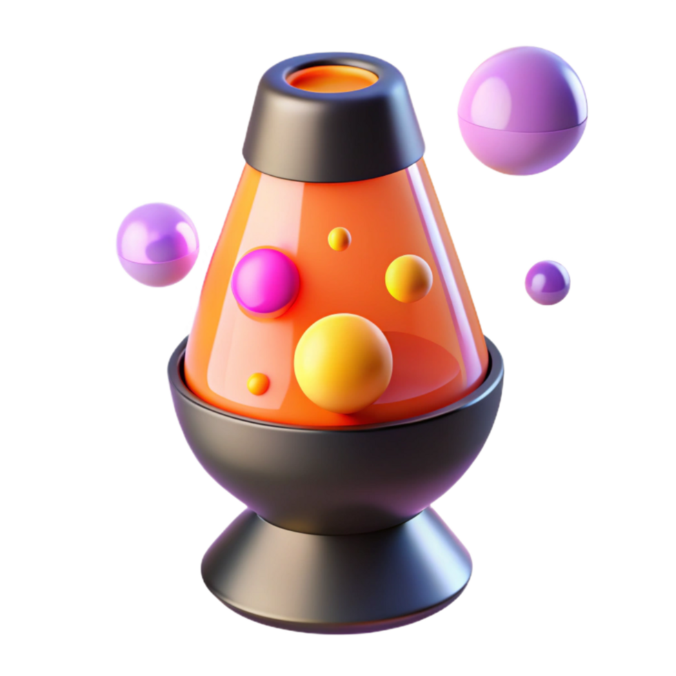 Colorful Lava Lamp with Floating Spheres png