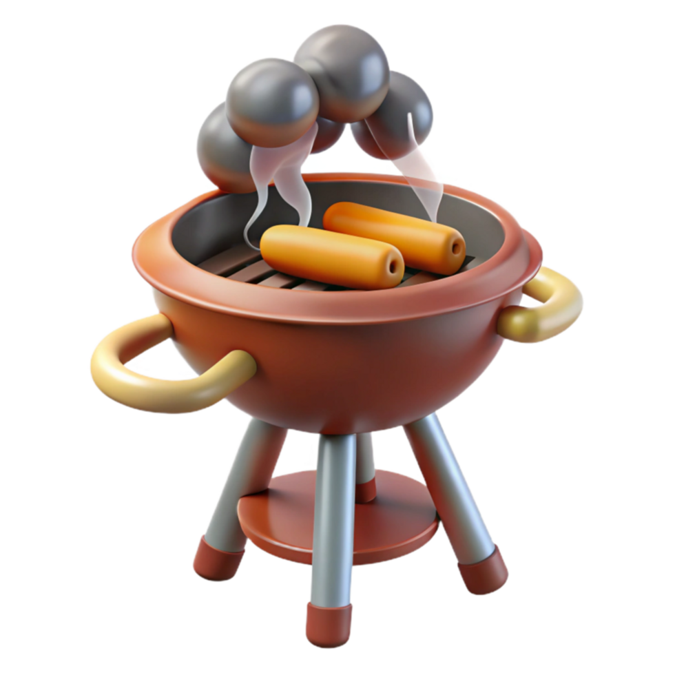 Grilling Summer Sausages on a Charcoal Grill png