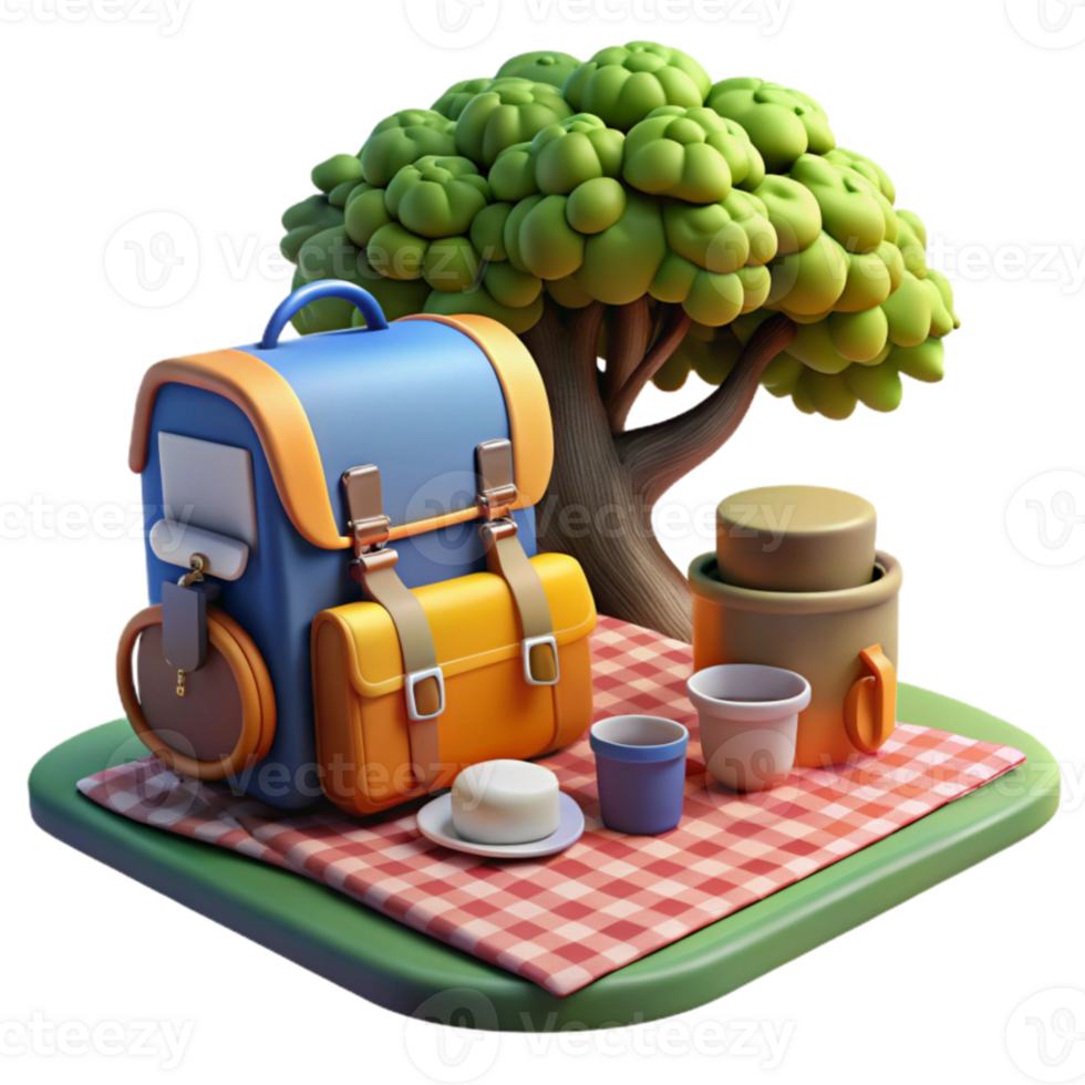 Scenic Picnic Backpack Adventure Under the Tree png