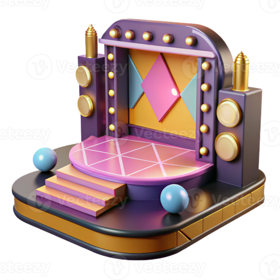3D Stage Design Colorful, Geometric Show Platform png