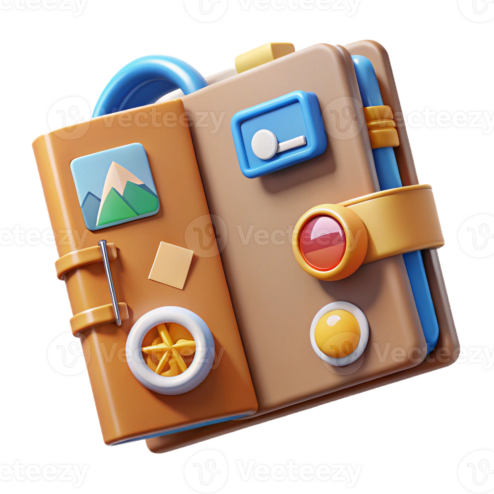 3D Digital Notebook App Organize Notes Photos png
