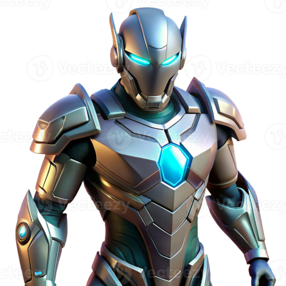 wonderful rustic Futuristic Robot 3D Render professional png