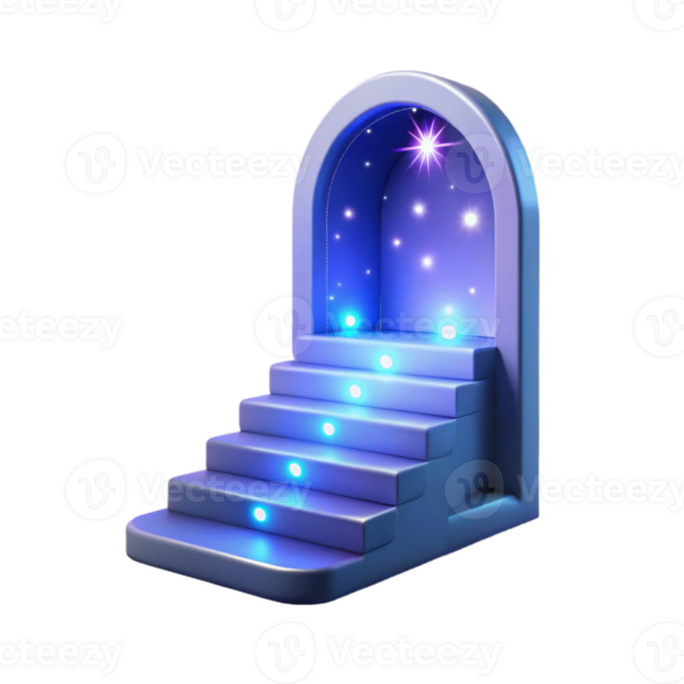 magnificent artistic 3D Render Starry Night Steps Archway Illustration professional png