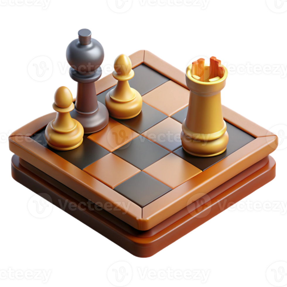 vibrant abstract 3D Render Chess Game Illustration genuine png