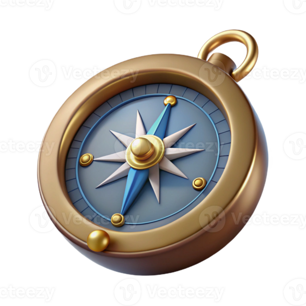 elegant rustic 3D Compass Illustration Navigation, Direction, Exploration professional png