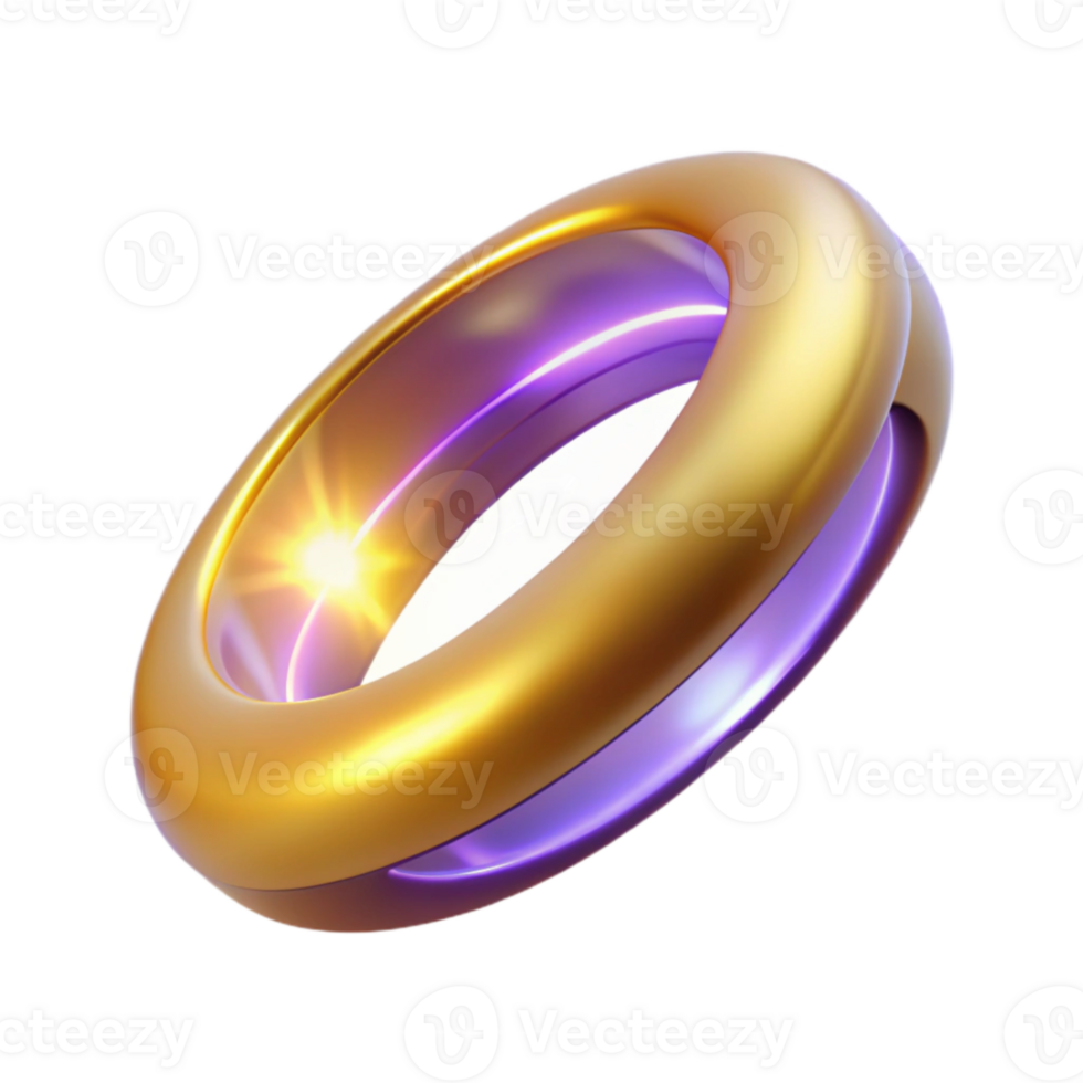 beautiful vintage Golden Ring 3D Render Abstract Background original png