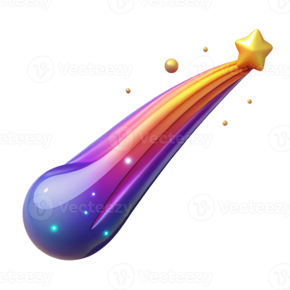 dramatic rustic Vibrant 3D Comet Illustration exclusive png