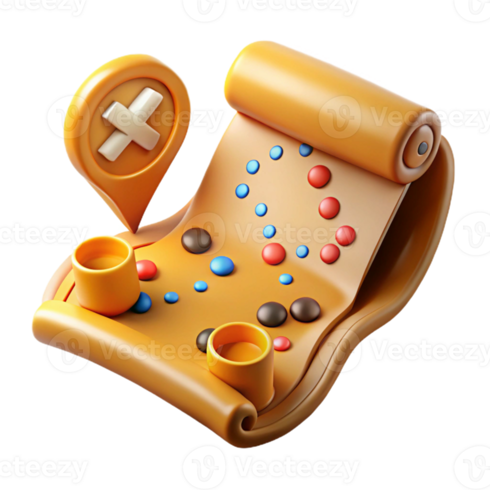 stunning modern 3D Render of Game Map Scroll exclusive png