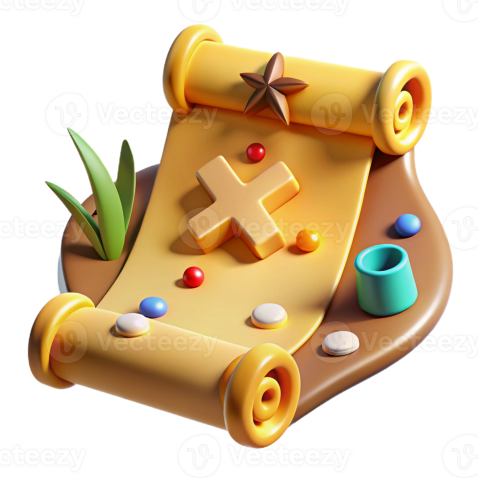 wonderful abstract 3D Render of Game Scroll authentic png