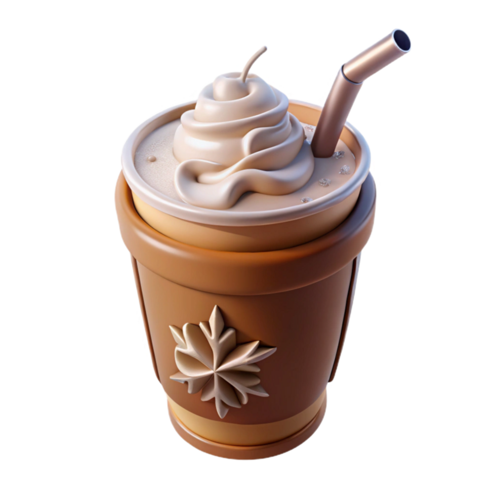 Winter Whipped Coffee Drink in Festive Cup png
